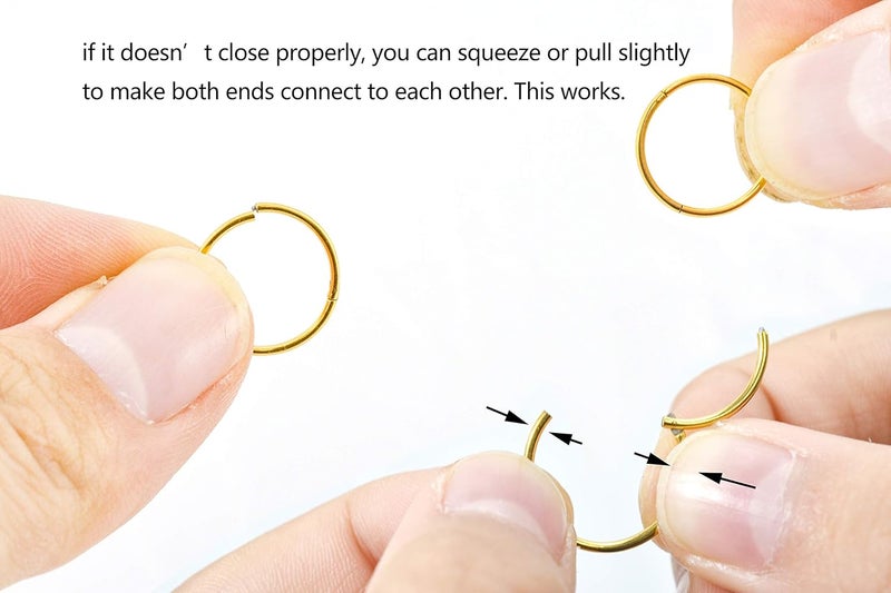 HQLA 5Pcs 16G 18G Surgical Steel Nose Rings Hoop Tragus Septum Cartilage Hoop Earrings For Women Men Body Piercing Jewelry Kit Bar Length 6mm/8mm/10mm/12mm/14mm - Image 5